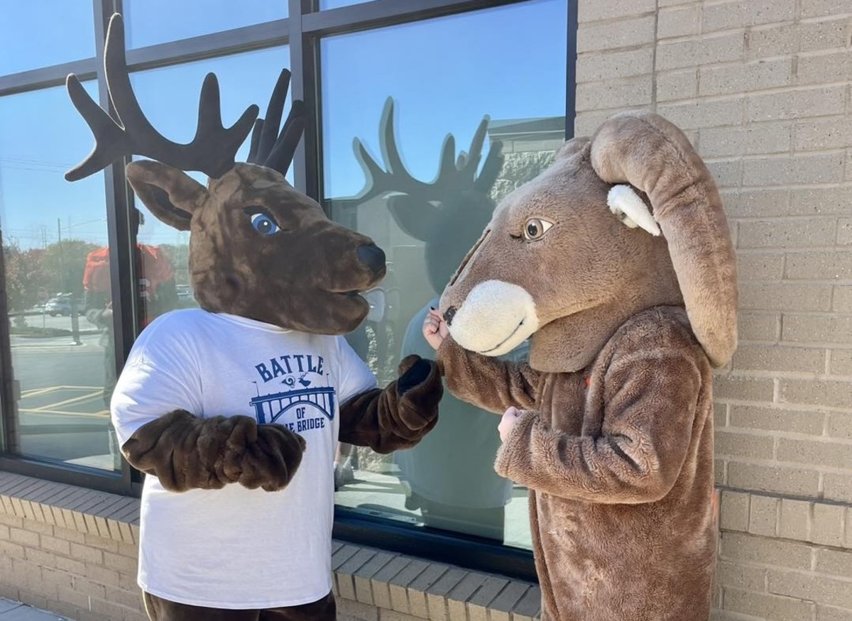 The Battle of the Bridge pits Elkin’s Buckin’ Elk mascot against the Starmount Ram.